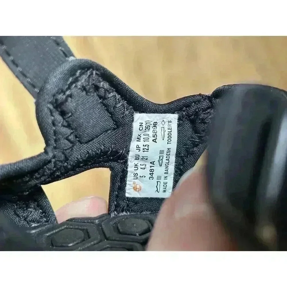 Timberland Black Double Strap Adventure Seeker Sandals Kids Size 5 Toddler New